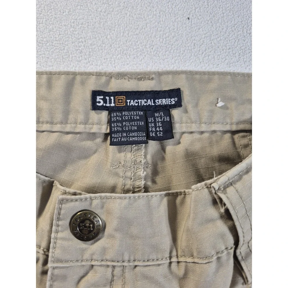5.11 Tactical Series Pants Mens 36x30 Khaki Tan Ripstop Cargo Combat Work Unifo